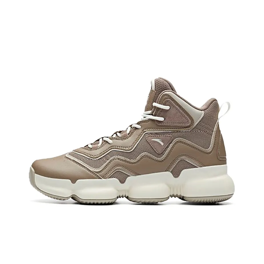 Anta Cushioning, Slip Resistant, And Abrasion Resistant High Top Basketball Shoes Men's Gray