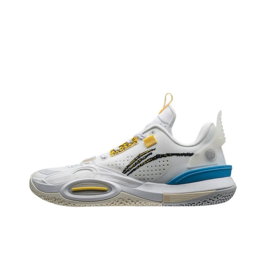 LiNing All City 10 Wade All City 10 Test Slip-Resistant Cushioning Wear-Resistant Low-Top Basketball Shoes White