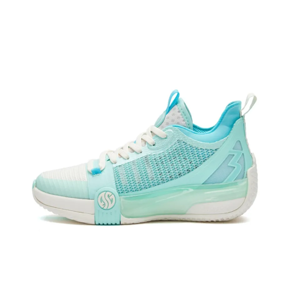 361° Zen 3 Basketball Shoes Women's Mid Top Feather White/Wave Green