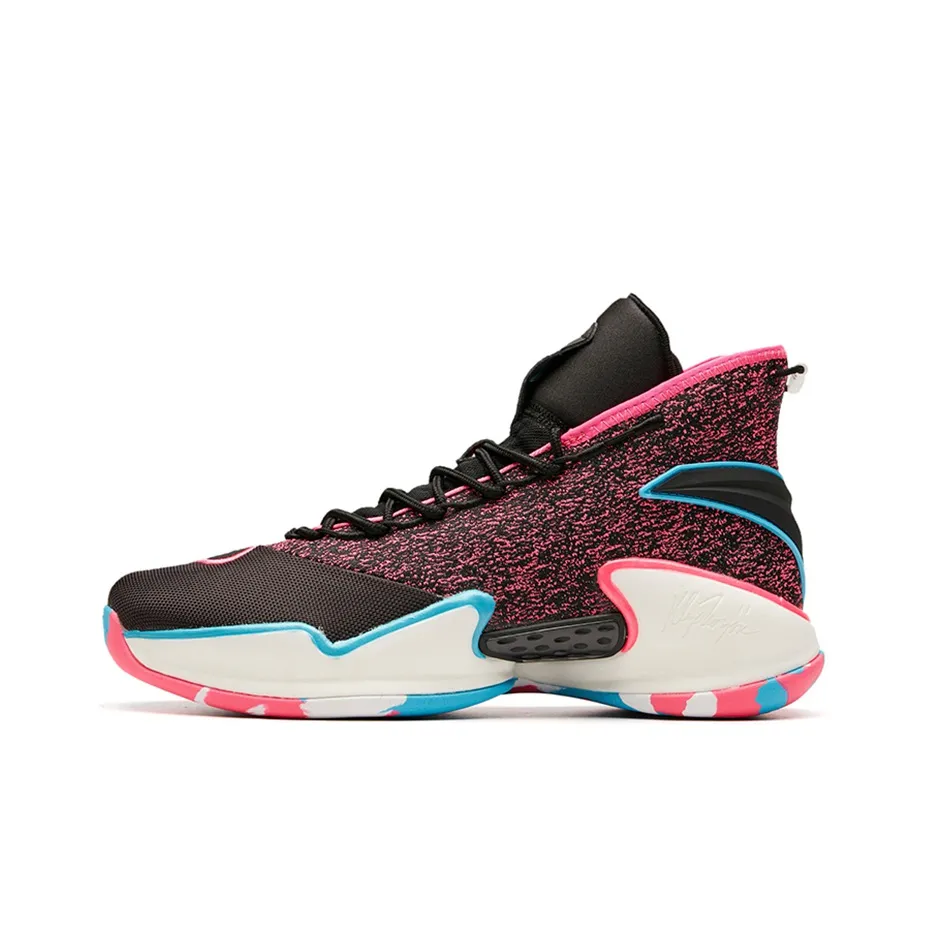 Anta Basketball Collection High Top Performance Basketball Shoes Men's Neon Pink