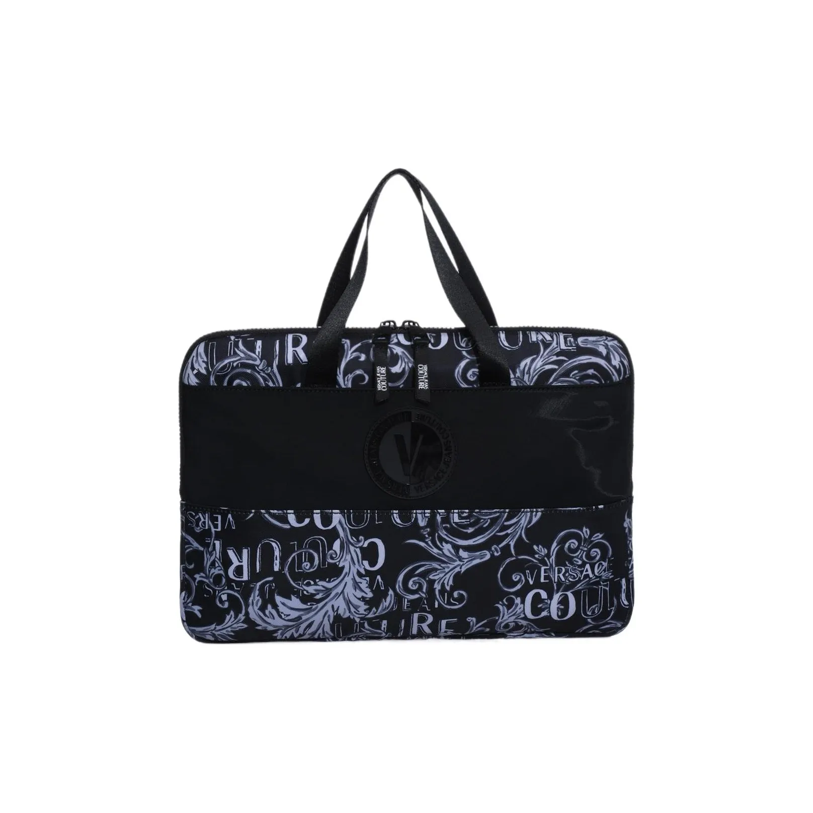 VERSACE JEANS COUTURE Холст Ноутбук Сумка Сумка через плечо Сумка Обычная Унисекс Черная