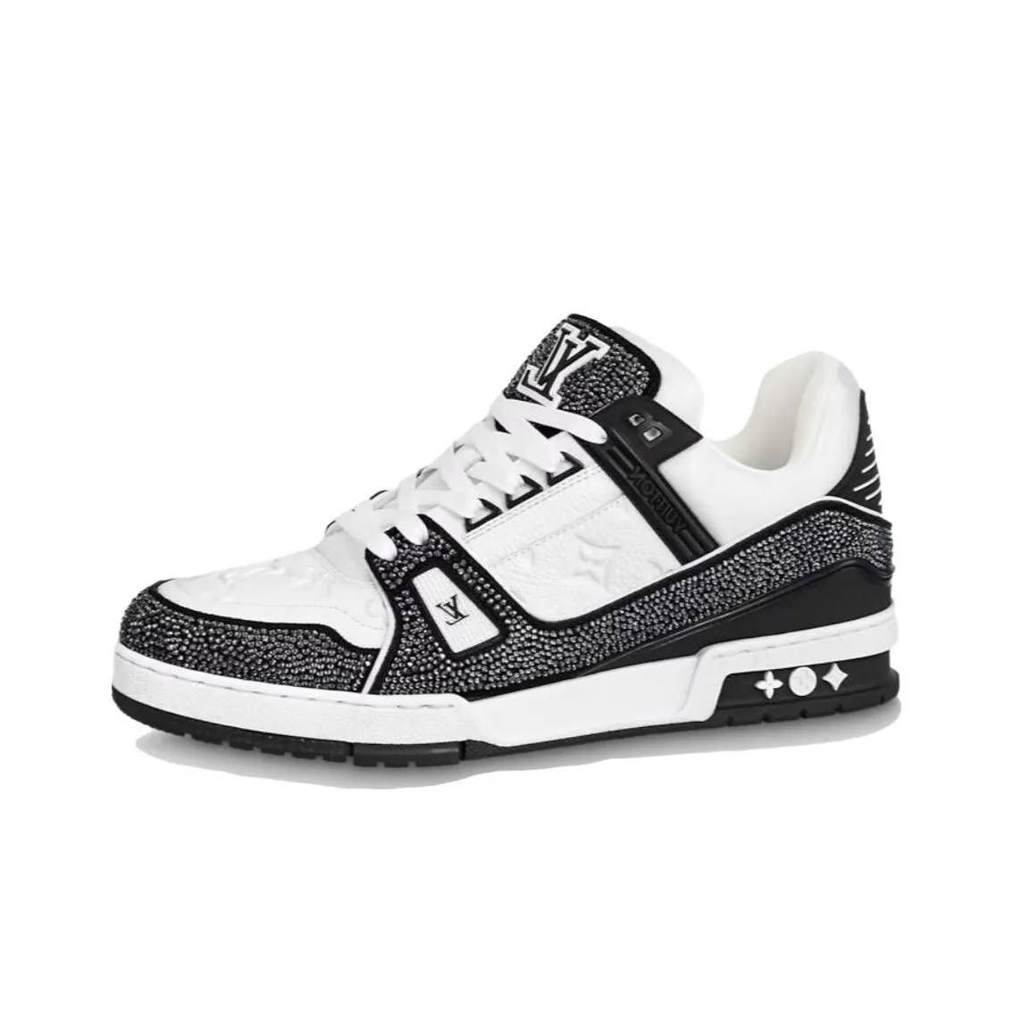 LOUIS VUITTON Lv Trainer Sneakers 'Black White Rhinestones'