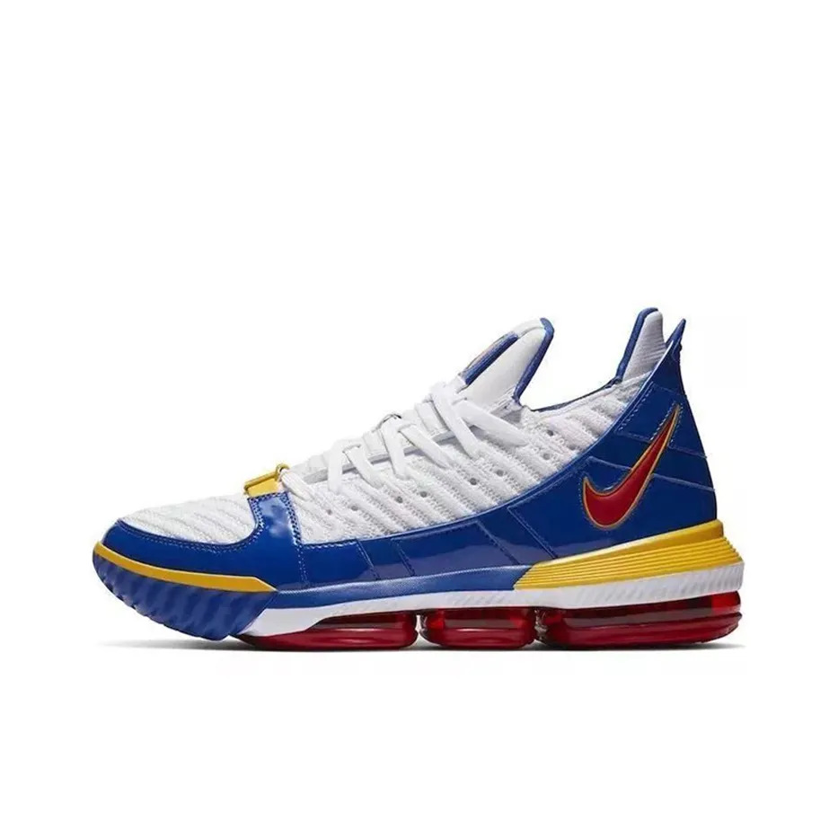 Nike Lebron 16 SuperBron Джеймс MID Топ Баскетбольные кроссовки для игры Унисекс Озерно-голубой Cold Белый Transition