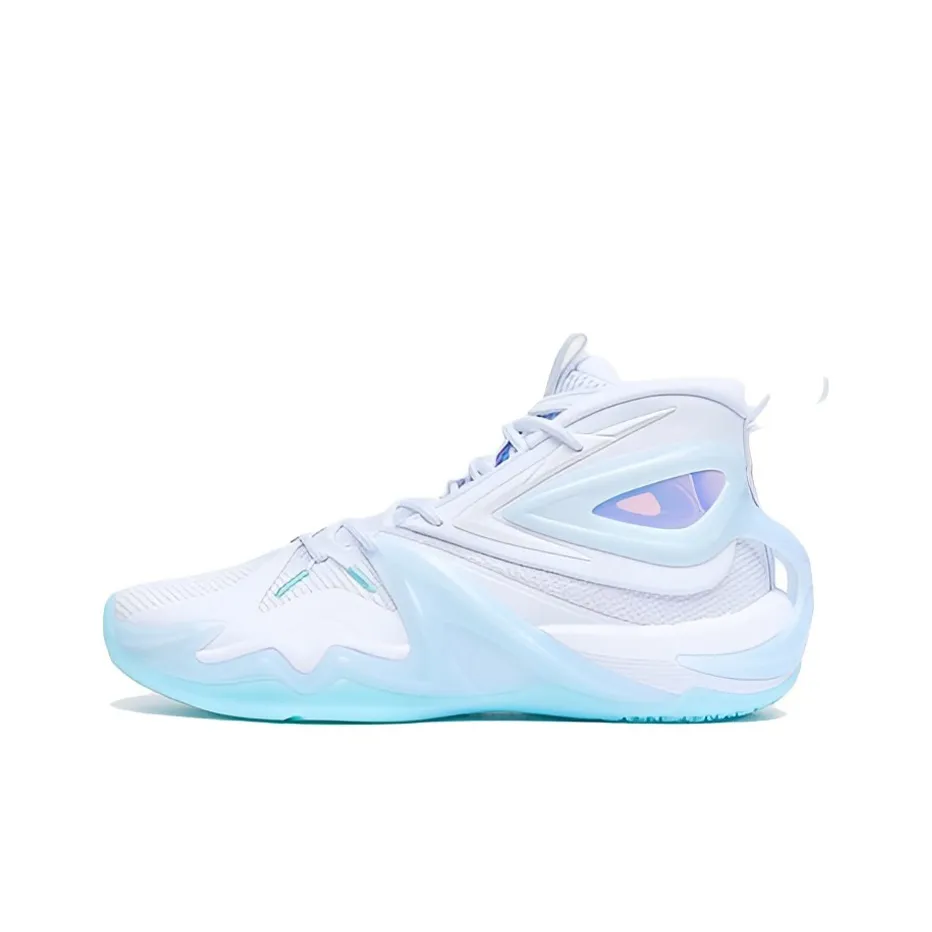 XTEP Battle 1.0 Basketball Shoes Men's Mid Top New White/Foam Blue