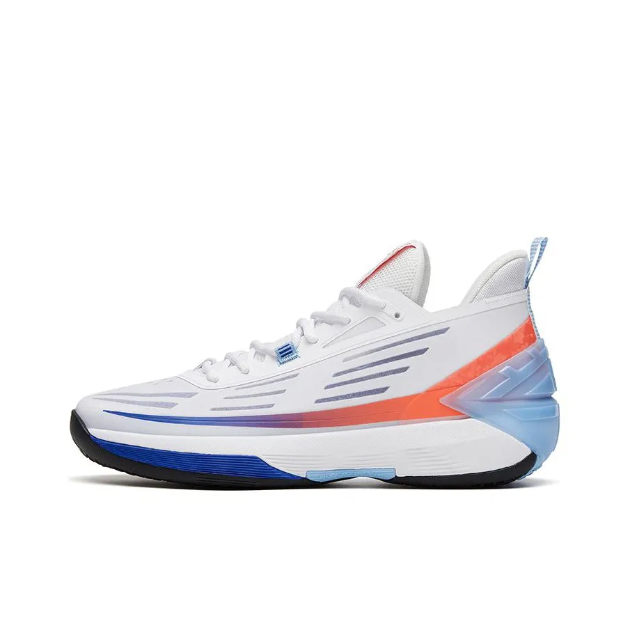 ANTA Attack 5 Волшебный Потион Шок Абсорберы Устойчивые к Износу Низкий Топ Баскетбольные Кроссовки Мужские Белый Синий