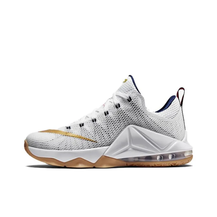 Nike LeBron 12 Low USA Джеймс 12 Non Нижняя юбка Легкий Низкий Топ Баскетбольные кроссовки для игры Мужской Белый