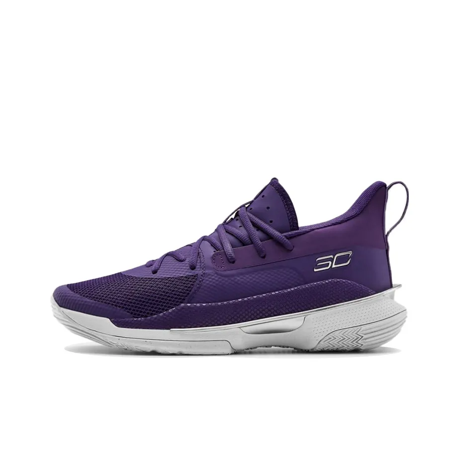 Under Armour Curry 7 Curry 7 Slip-Resistant Abrasion-Resistant Breathable Low-Top Баскетбольные кроссовки Унисекс Фиолетовый