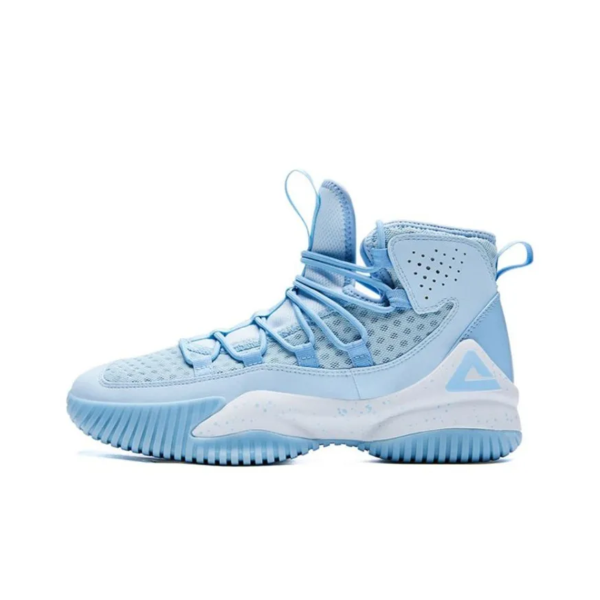PEAK Shock Absorbers Slip Resistant Abrasion Resistant High Top Performance Basketball Shoes Men's Blue