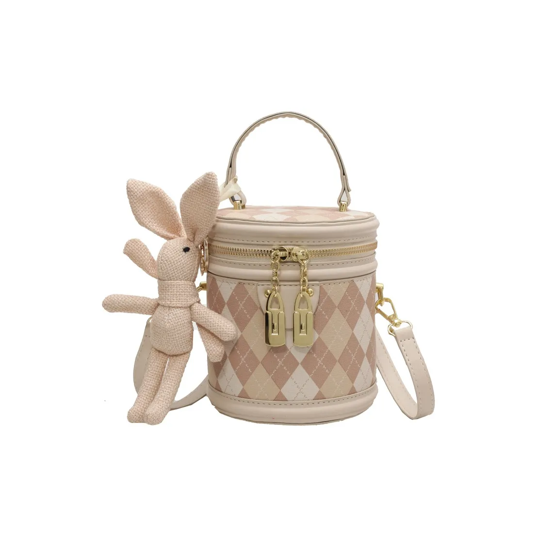 SURELAPTOP Polyurethane Bucket Bags Handbag Crossbody Bag Regular Women's Black/Khaki/Beige/Pink