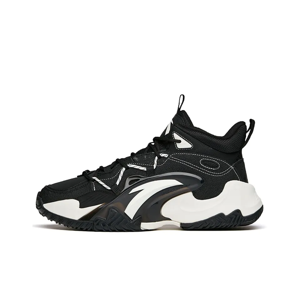 ANTA Basketball Collection Устойчивый к истиранию Противоскользящий MID Баскетбольные кроссовки Мужской Черный белый
