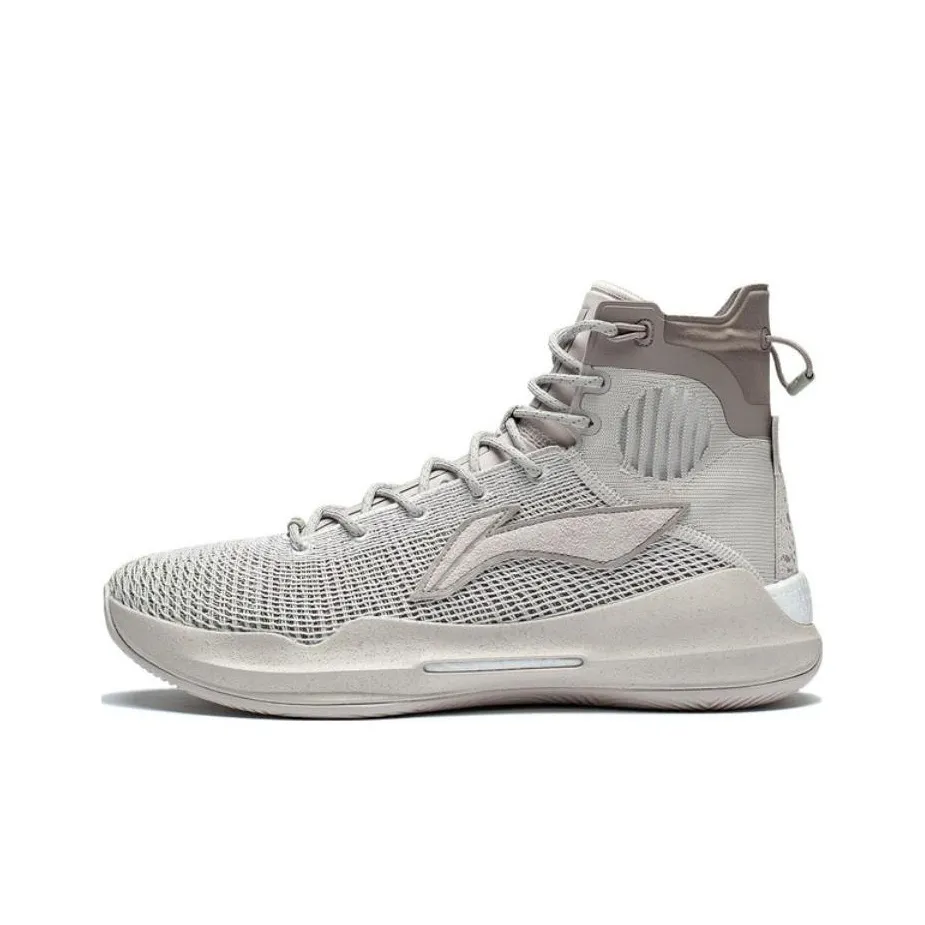 LiNing YuShuai 13 Boom Sand Hawk Slip Resistant, Abrasion Resistant, Lightweight High Top Basketball Shoes Men's Gray
