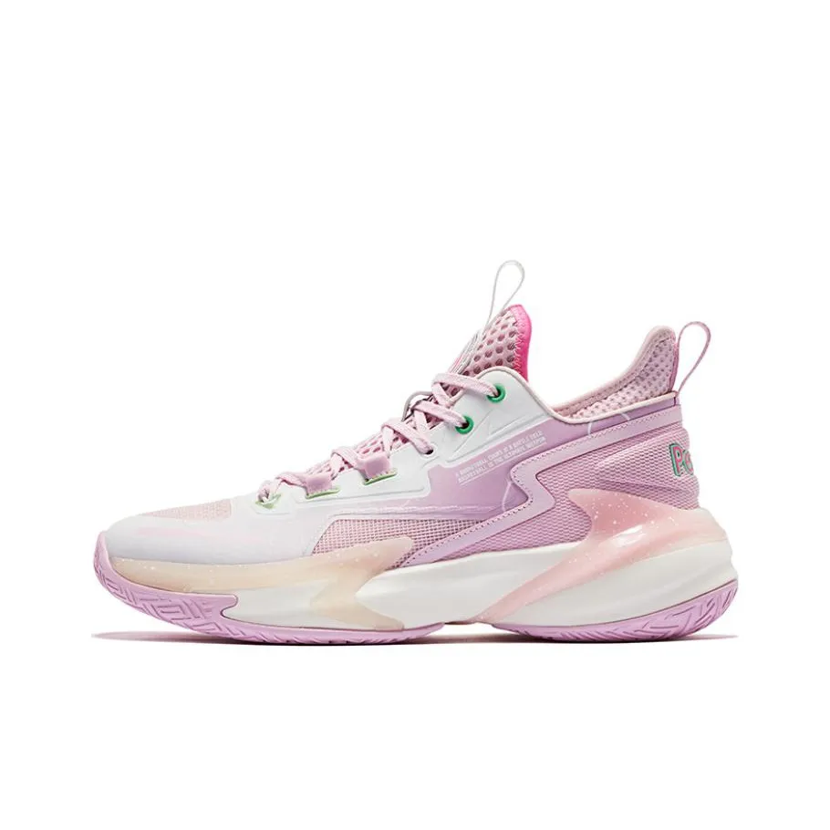 QIAODAN Busters 4ELITE Cushioning Anti-Slip And Wear-Resistant Mid-Top Performance Basketball Shoes Pink White