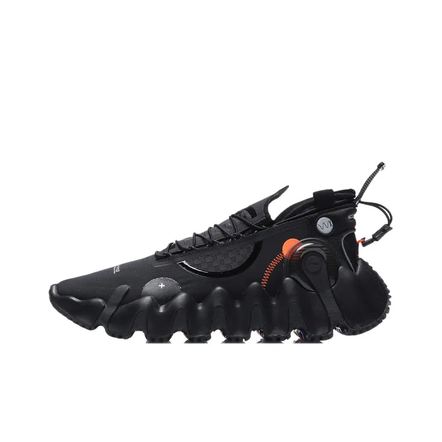 LiNing Wu Xing 2 Slip-resistant Abrasion-resistant Lightweight Low-Top Basketball Shoes Men's Black Orange