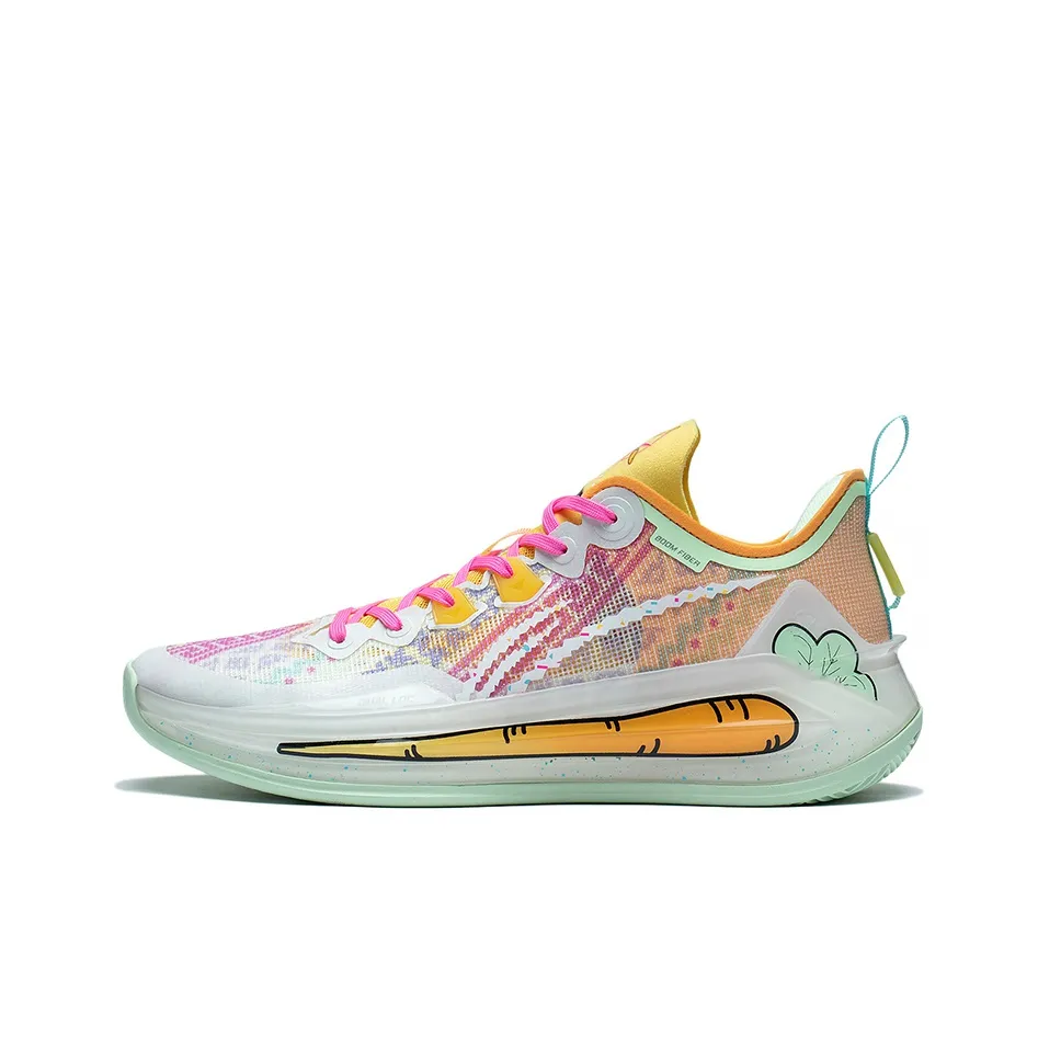 LINING Liren 3 V2 Basketball Shoes Men's Low Top White/Orange/Green