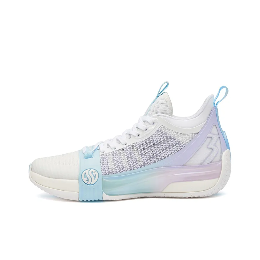 361° Chan 3 MOD Ice Blade Cushioning Anti-Slip And Wear-Resistant Low-Top Basketball Shoes White Glacier Blue