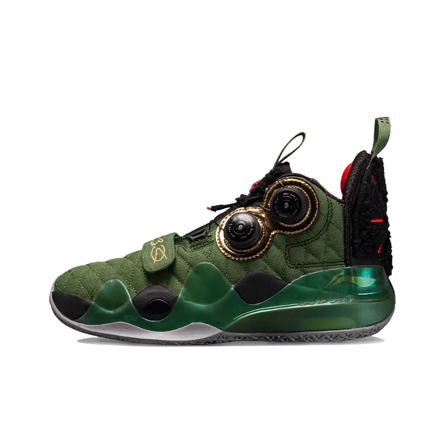 LiNing Way Of Wade 8 Screw Lei Feng Cushioning Anti-Slip And Wear-Resistant Mid-Top Basketball Shoes Army Green