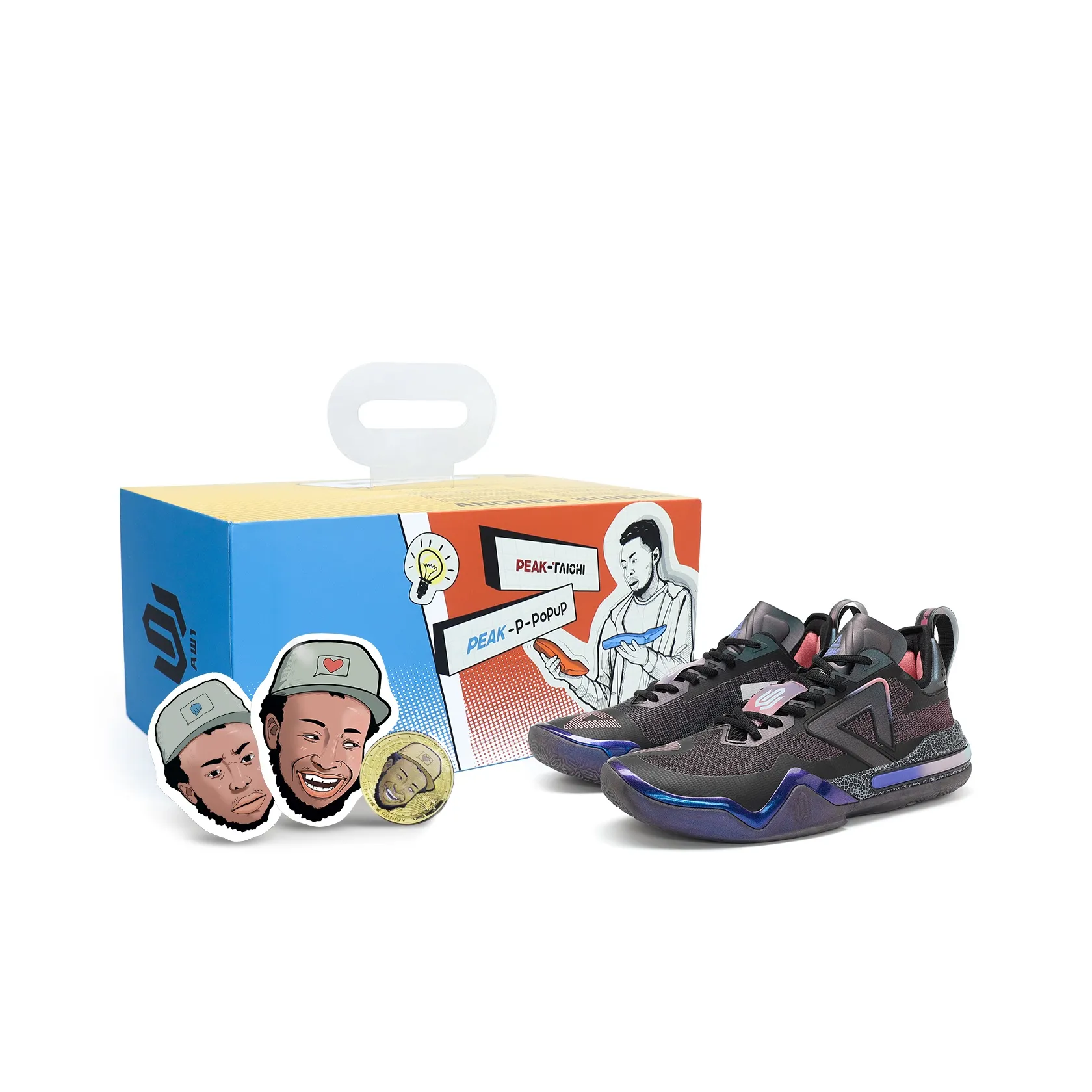 PEAK Wiggins AW1 Replaceable Version DNA Color Scheme Low Top Basketball Shoes Dadao Exclusive Gift Box Sets