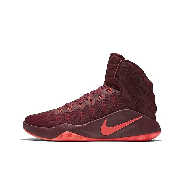 Nike Hyperdunk 2016 Нескользящий Легкий Высокий Топ Баскетбольные Кроссовки Мужские Бургунди