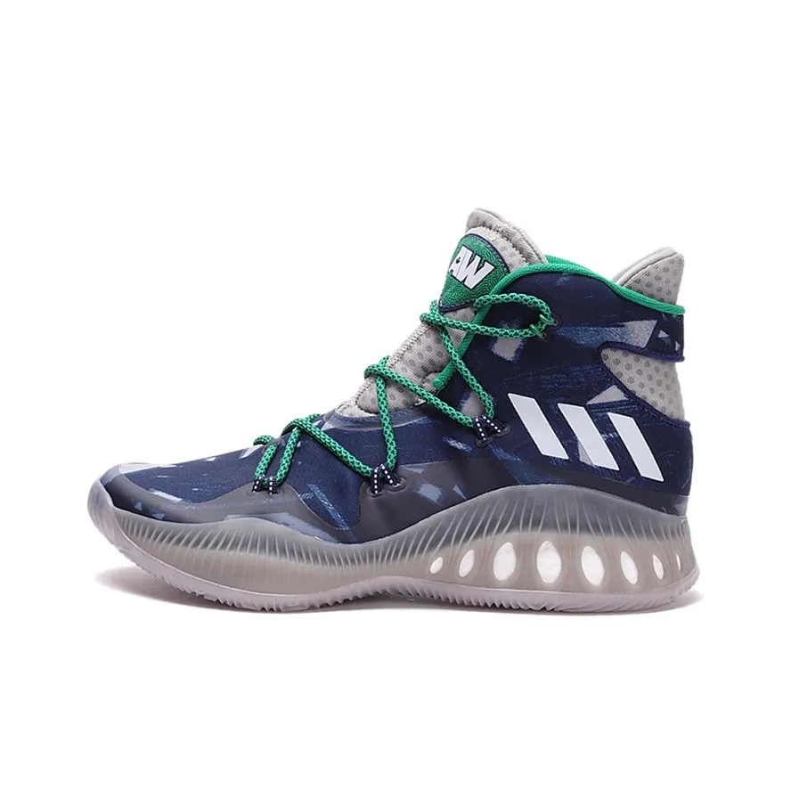 Adidas Crazy Explosive Series 1 Устойчивые к истиранию высокие баскетбольные кроссовки для мужчин синие и серые