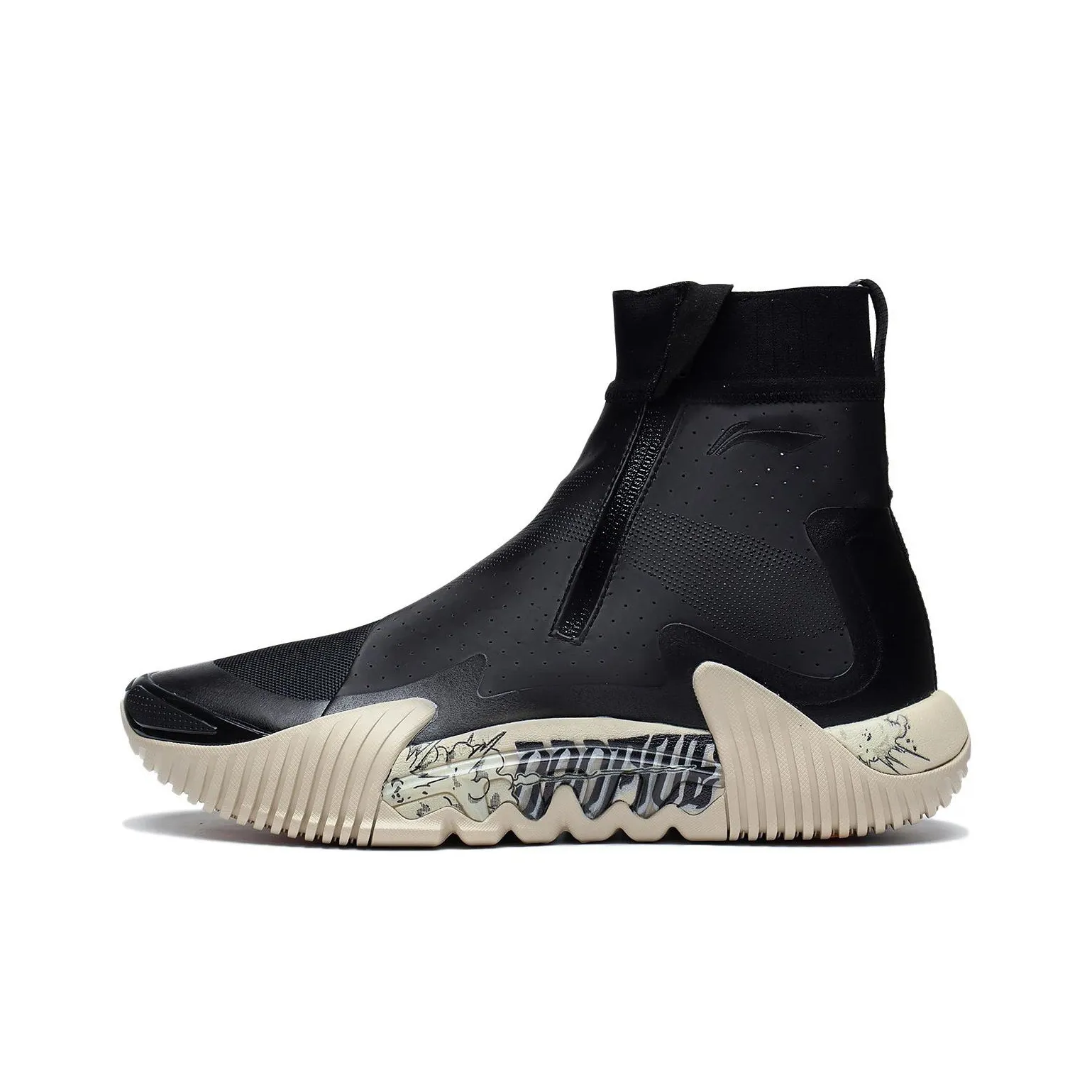 LiNing Badfive 2 Wntr Wear Resistant Slip Resistant High Top Basketball Shoes Men's Black Dreamy Theme Showpiece