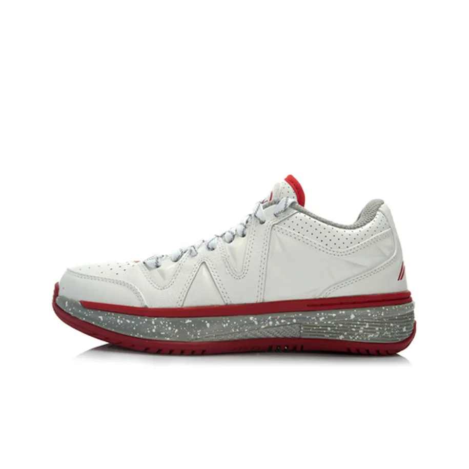LiNing WOW 2 '305' Anti-slip Lightweight Low-Top Баскетбольные кроссовки Унисекс Белый Красный