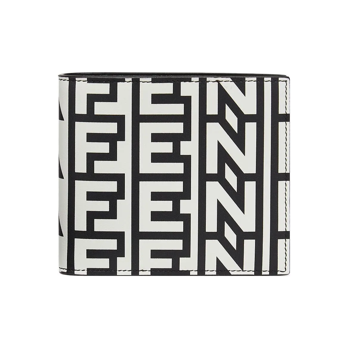 FENDI Leather Wallet Regular Unisex Black/White