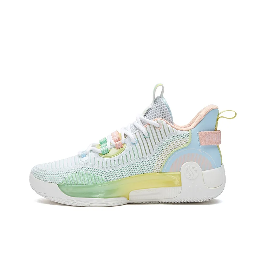 361° Ag Volley Cushioning Anti-Slip And Wear-Resistant Mid-Top Basketball Shoes White Green