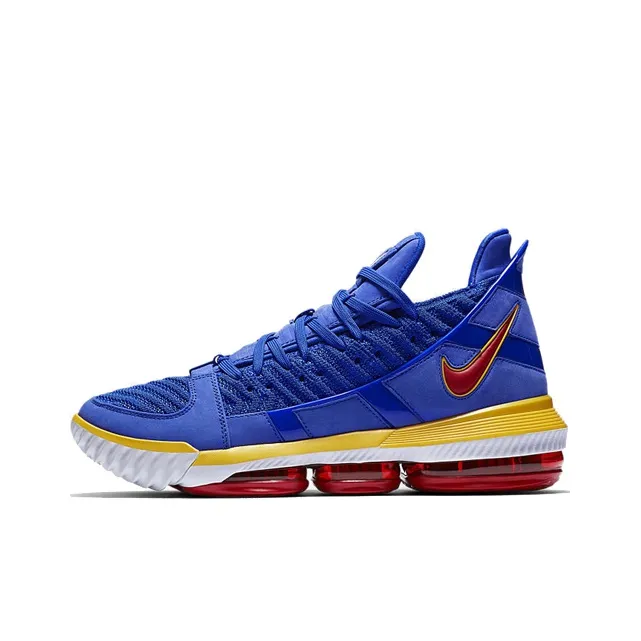 Nike Lebron 16 SuperBron Non Slip Легкий Низкий Топ Баскетбольные Кроссовки для Игры Мужской Синий 2019 Модель