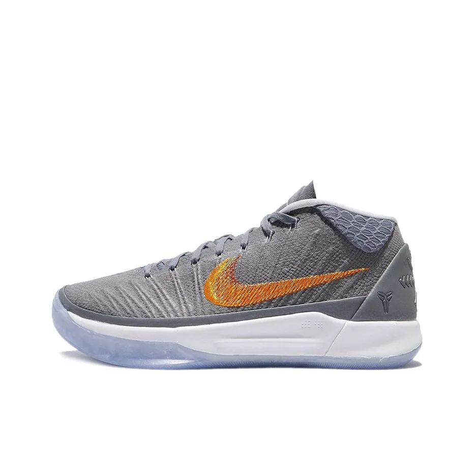 Nike Kobe AD EP Non Slip Легкий MID Топ Баскетбольные кроссовки для игры Мужской Серый Азиатская Версия