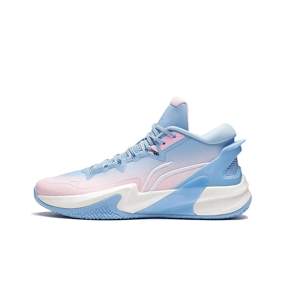 LiNing 1,0 Высокий Уровень Устойчивости к Износу Дышащий Высокий Топ PROBAR LOC Светлая Пена Баскетбольные Кроссовки Мужские Синий Розовый