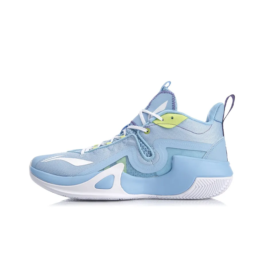 LINING Hurricane BadFive Basketball Shoes Men's Mid Top Aurora Blue