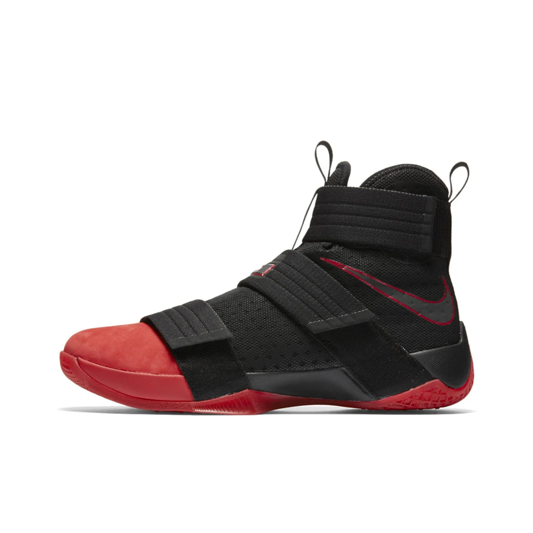 Nike Zoom Soldier 10 Basketball Shoes Men High Top Black/University Red/Black