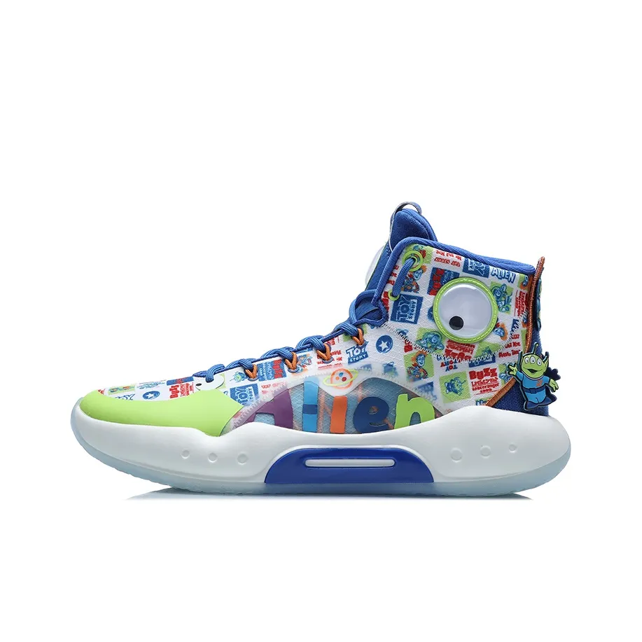 Disney LiNing YuShuai 14 Anti-Slip Wear-Resistant High-Top Basketball Shoes Men's Sea Sapphire Blue