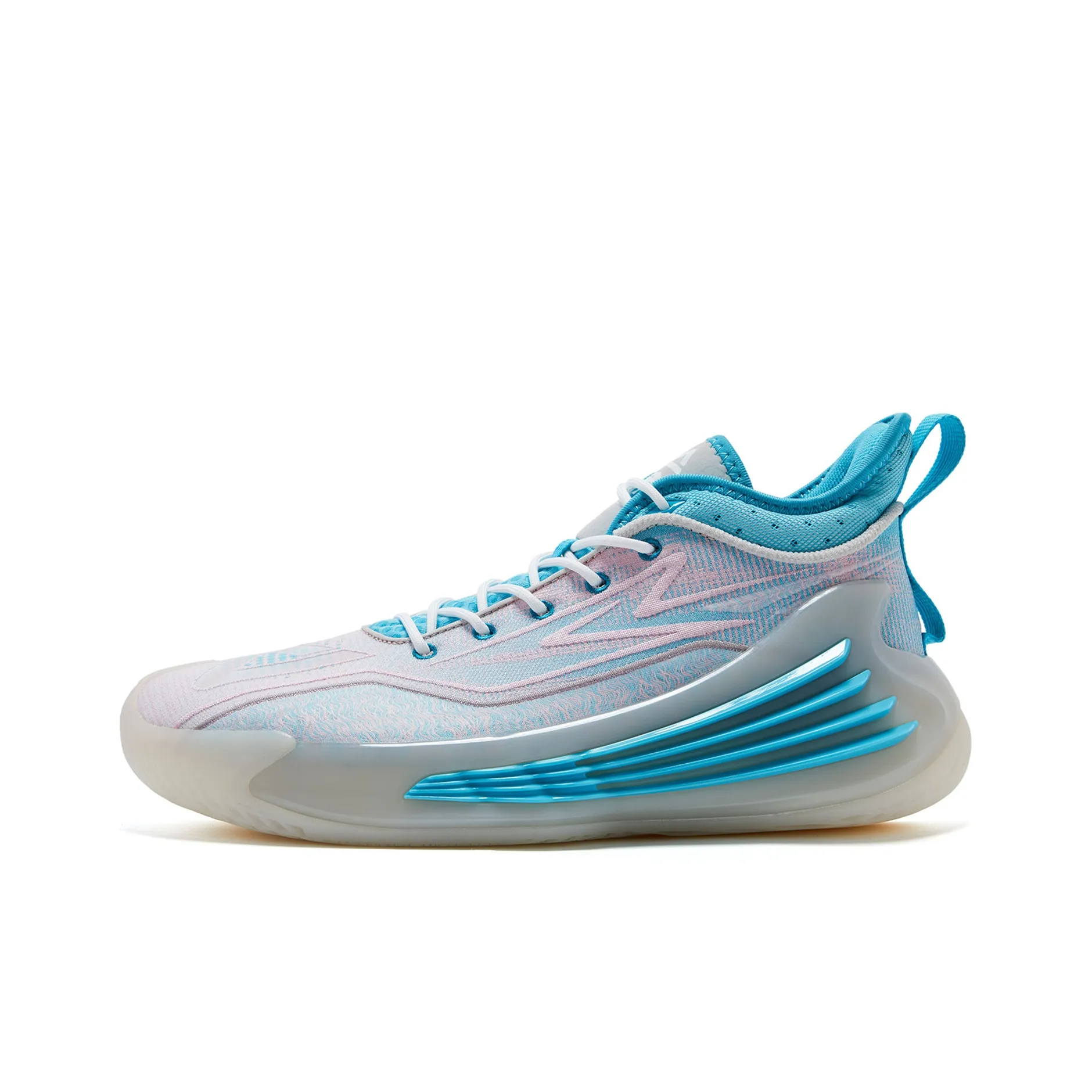 PEAK Basketball Shoes Men's Mid Top Candy Pink/Cornflower Blue