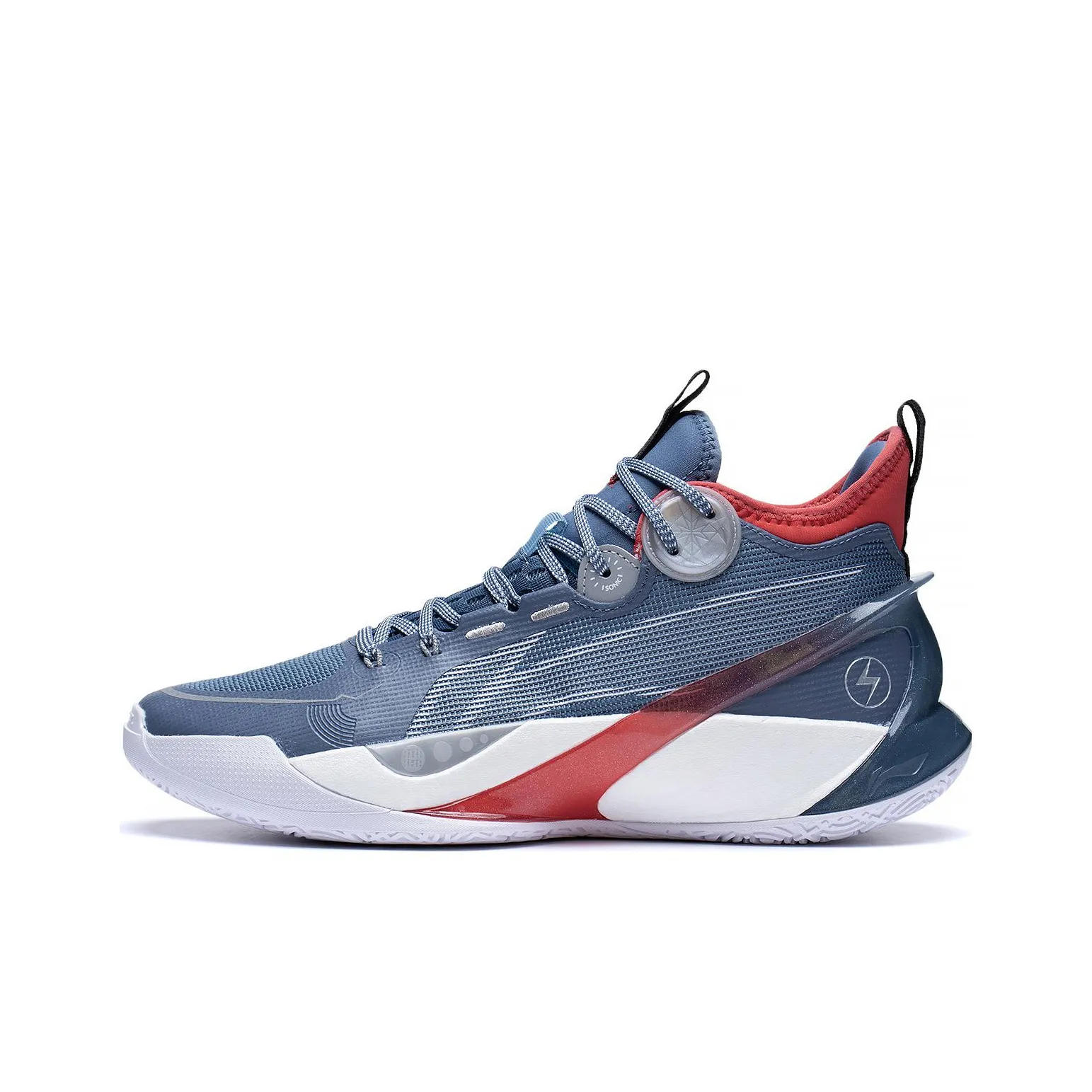 LiNing SONIC 10 Ultra Durable Breathable Mid Top Basketball Shoes Blue White Red