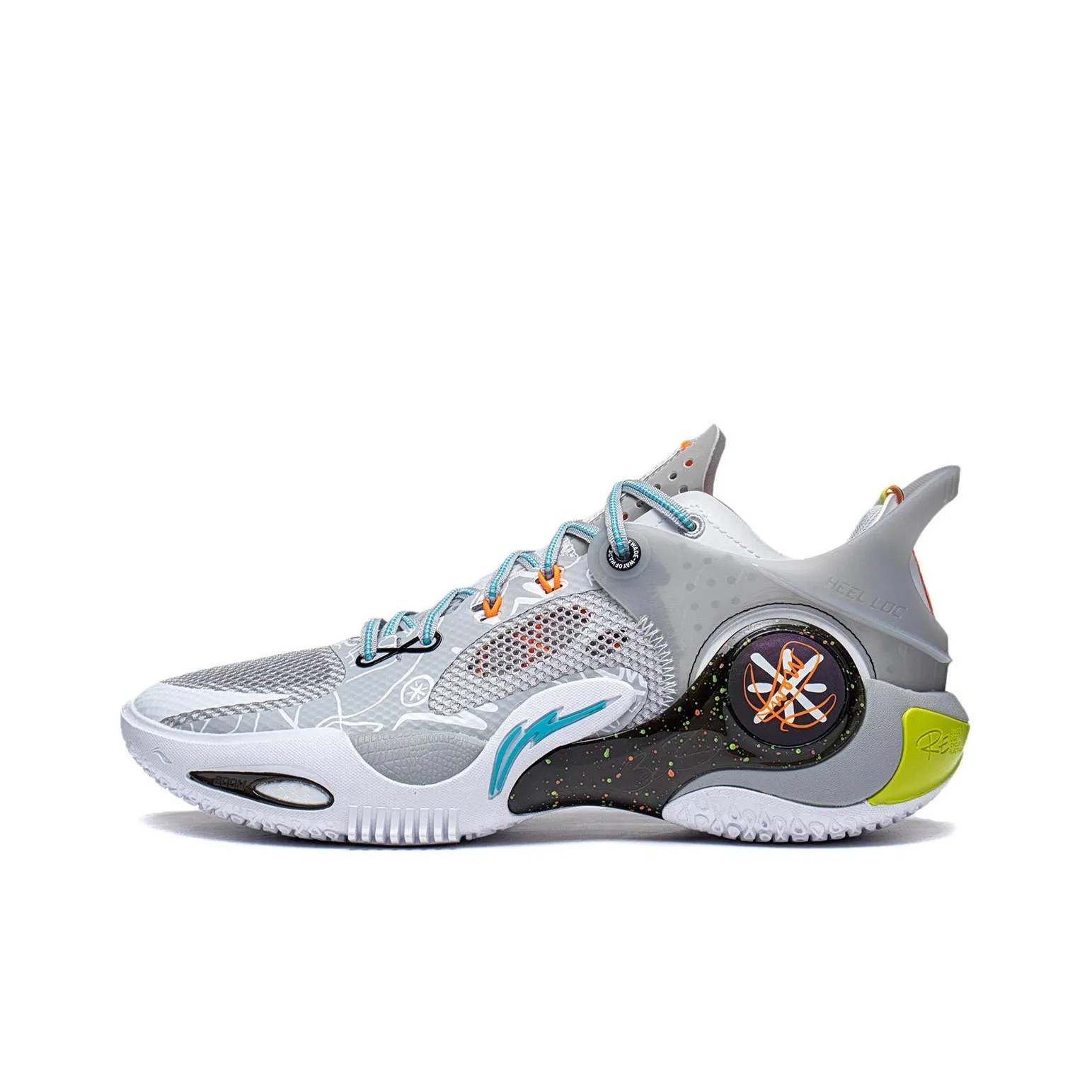 LiNing Wade Fission 8 Non slip Wear resistant Shock Absorption Low Top Basketball Shoes Men's Gray White Black