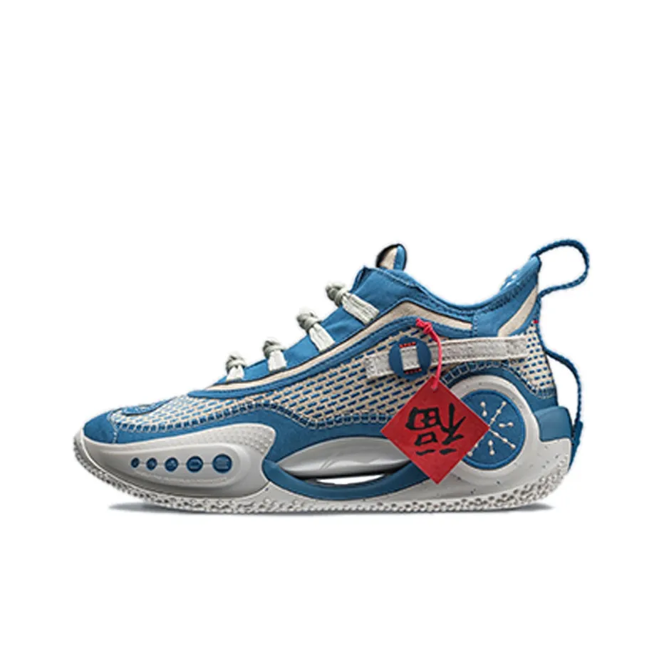 LINING Way of Wade 9 CNY Harvest Амортизаторы Устойчивый к истиранию Низкий Топ Баскетбольные кроссовки Мужской Синий