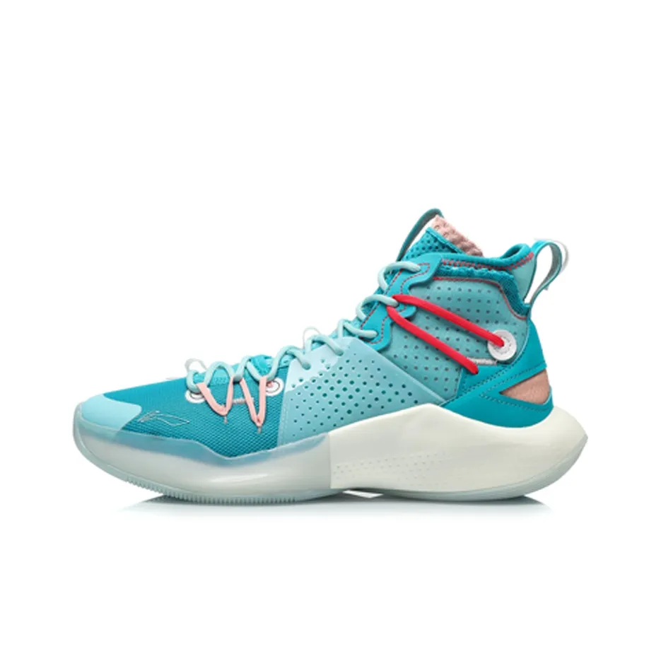 LiNing SONIC 8 Basketball Shoes Wear Resistant Slip Resistant High Top Basketball Shoes Men's Butterfly Blue