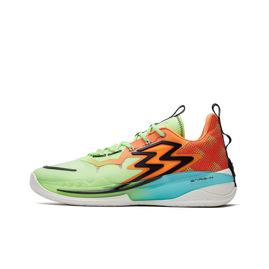 361° Big3 3.0 Basketball Shoes Men's Low Top Green/Oranges/Blue