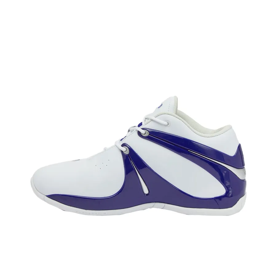 AND1 Rise Cushioning Anti Slip And Wear Resistant Mid Top Basketball Shoes Men's White Blue