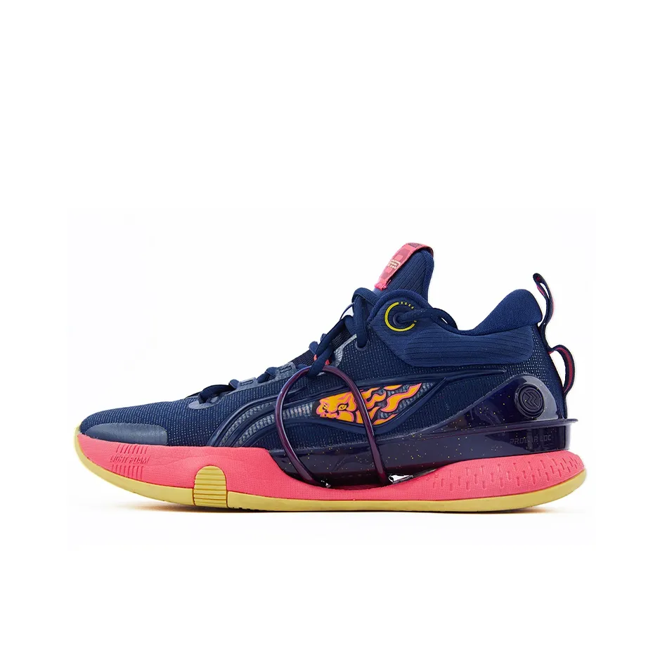 LiNing Speed 8 Premium Cushioning Anti-Slip And Wear-Resistant Mid-Top Light Foam/䨻 Basketball Shoes Dark Blue
