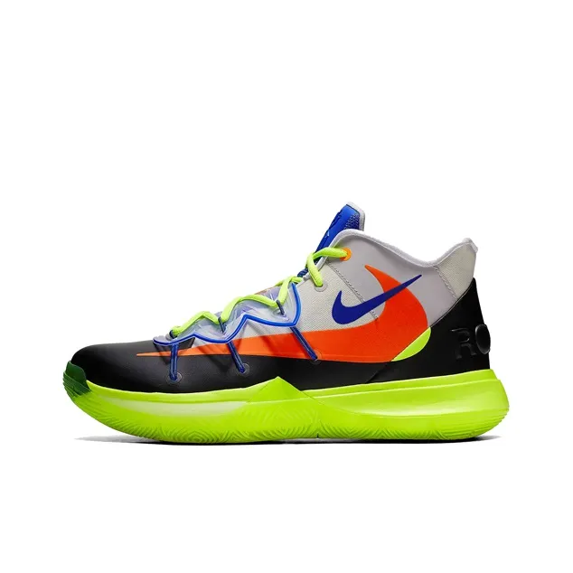 Rokit x Nike Kyrie 5 Коллаборация MID Топ Баскетбольные кроссовки для игры Мужской Красный зеленый