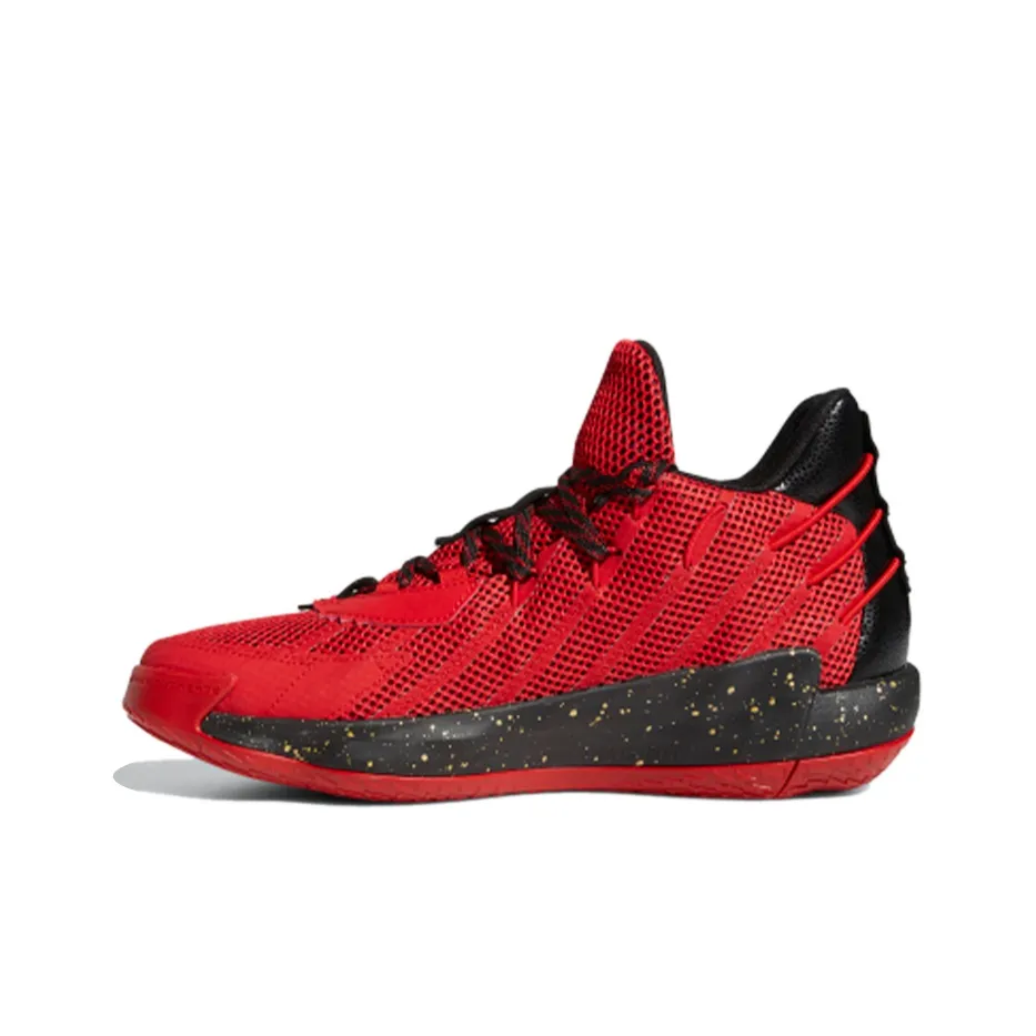 Adidas D Lillard 7 Dame 7 GCA 'CNY' Противоскользящие Устойчивые к истиранию Низкий Топ Баскетбольные кроссовки Мужской Красный Черный Желтый