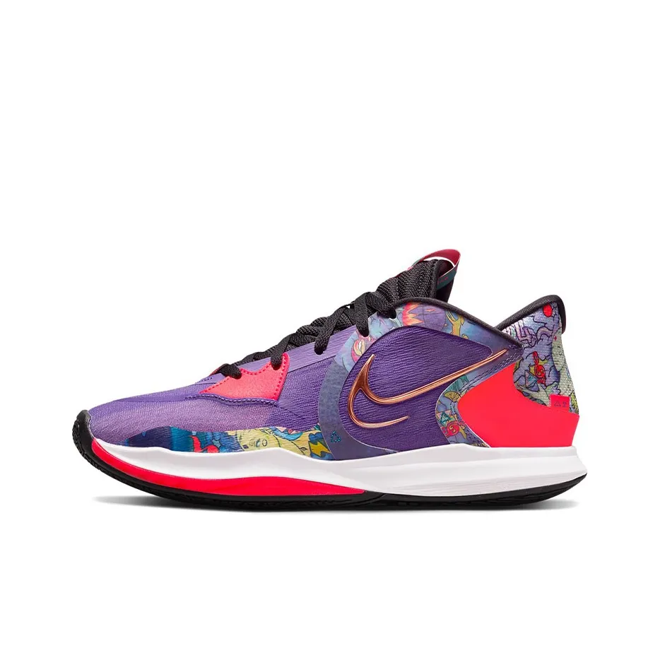 Nike Kyrie Low 5 Irving 5 Амортизаторы Slip-resistant Abrasion-resistant Низкий топ Баскетбольные кроссовки Мужской Фиолетовый