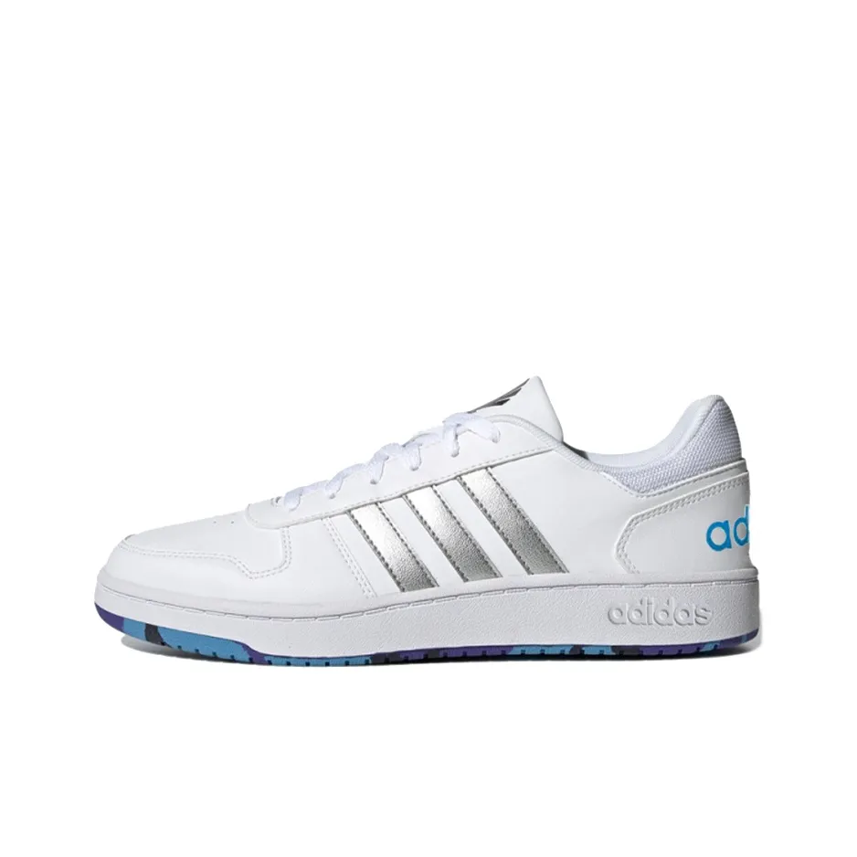 Honor of Kings x Adidas Neo Hoops 2,0 Slip-Resistant Abrasion-Resistant Low-Top Баскетбольные кроссовки Мужские Белый Синий