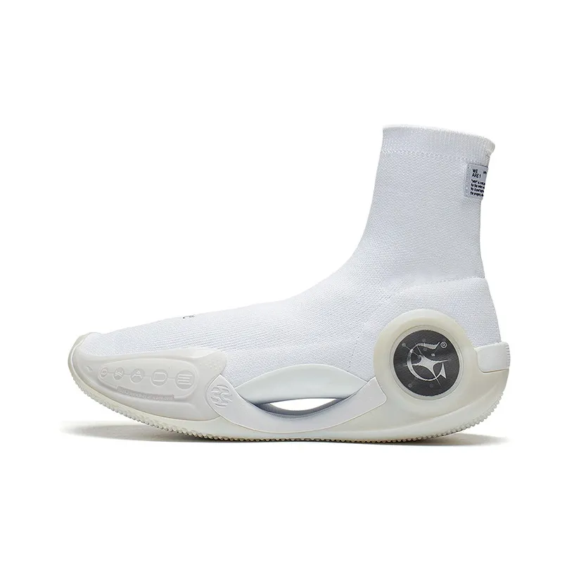 Glare x LiNing WOW 9 LS Cushioning Anti Slip And Wear Resistant High Top Basketball Shoes Women's White