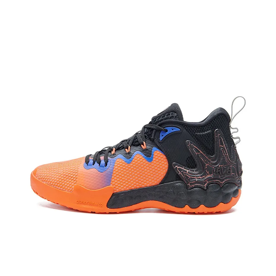 361° Серия LAVA LAVA Устойчивый к истиранию MID Баскетбольные кроссовки для игры Мужской Черный Желтый