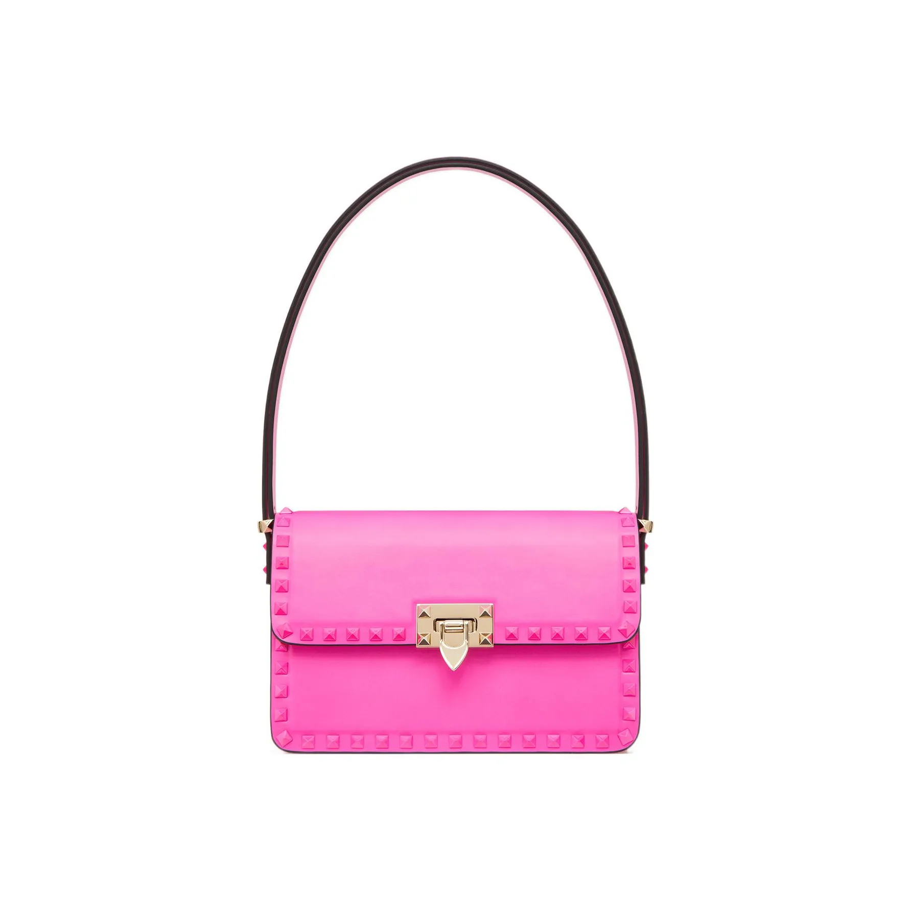 Valentino Rockstud Calfskin Handbag, Shoulder Bag Women's Pink