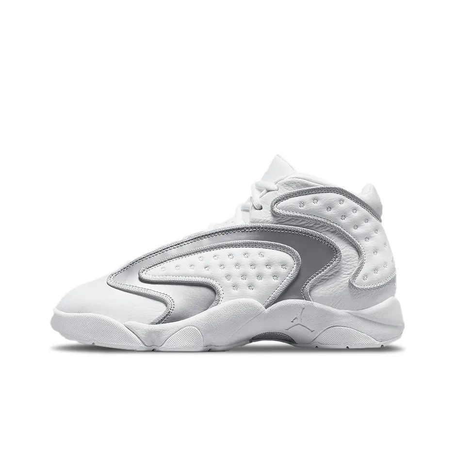 Jordan Og White Metallic Silver Women's