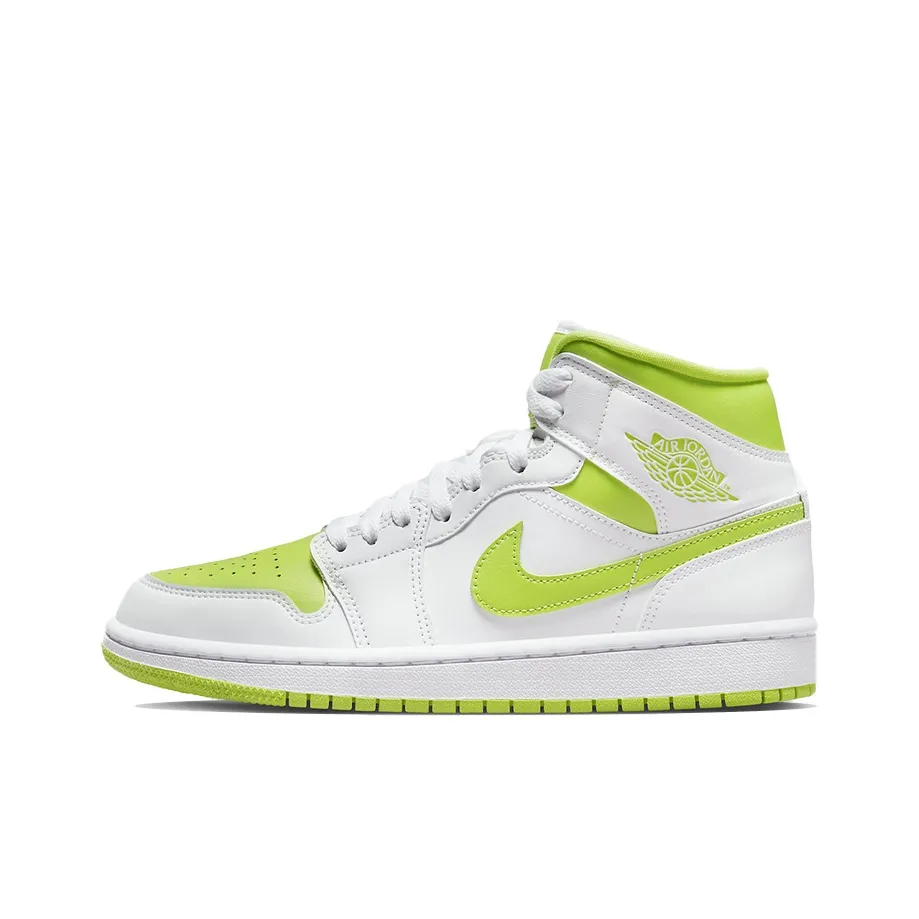 Jordan 1 Mid White Lime Women's